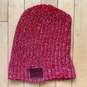 Love Your Melon Slouchy Red White Beanie Hat